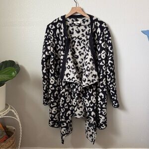 UGG Black and White Open-Front Cardigan